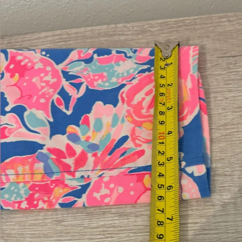 Lilly Pulitzer Sadie Stretch Crab Cropped Pants Bright Coastal South Beach Sz 0 - Picture 5 of 11
